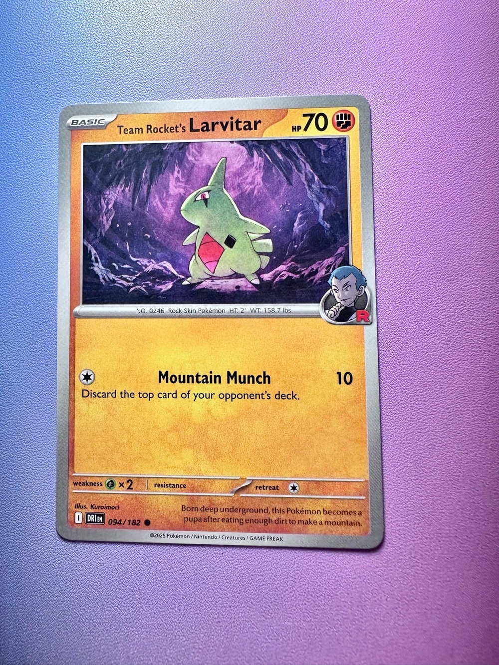 team rocket’s larvitar - 094/182 (common) — pokemon: destined rivals